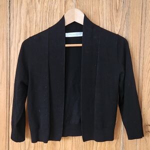 Women's Black Open-Front Cardigan Jacket